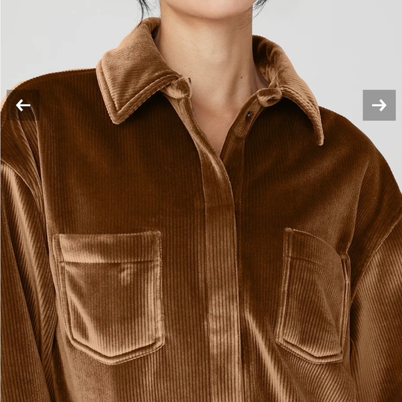 ALO Yoga Tops - Alo Ribbed Velour Mountain Side Shacket. Cinnamon Brown. Size M.